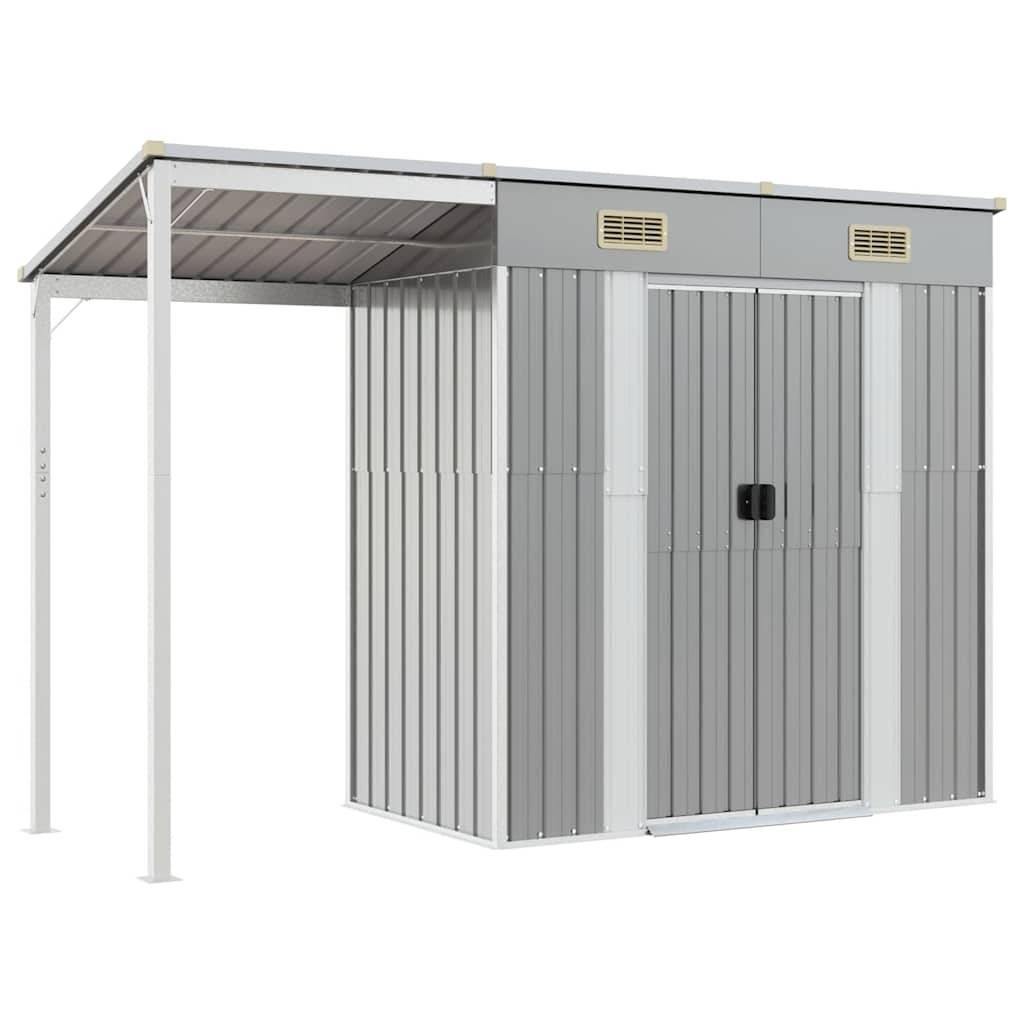 Vidaxl - Abri de jardin avec toit allongé gris clair 277 x 107 x 181 cm en Métal vidaXL 364525 - Image 2