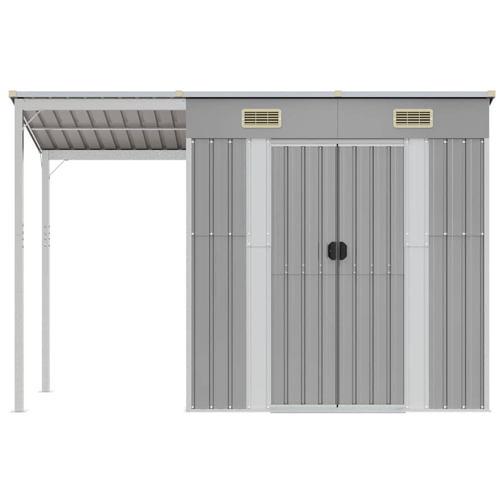 Vidaxl - Abri de jardin avec toit allongé gris clair 277 x 107 x 181 cm en Métal vidaXL 364525 - Image 8