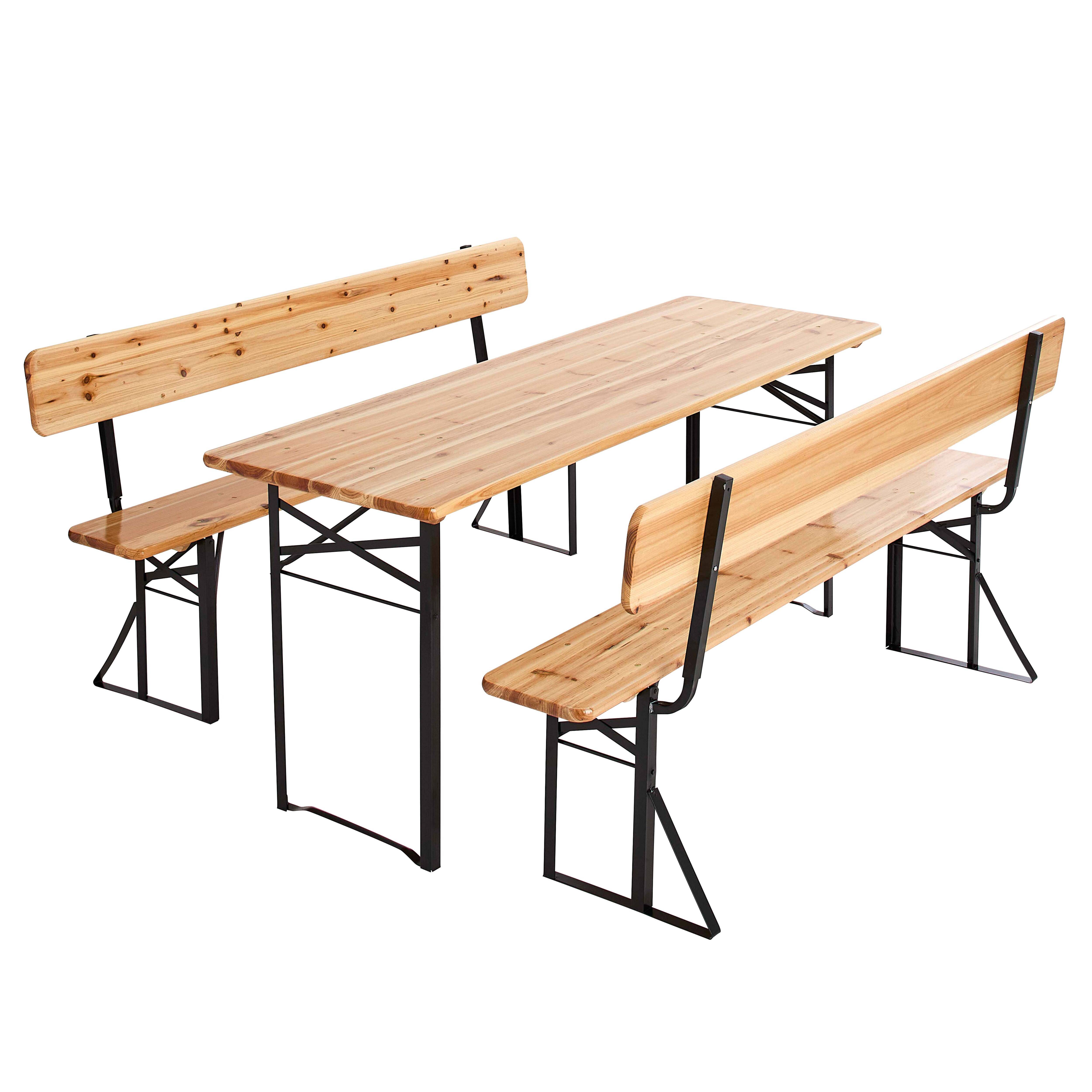 Oviala - Set brasserie avec table 180 cm et bancs avec dossier Munich - Oviala - Image 1