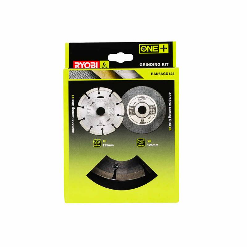Ryobi - Kit 6 disques pour meuleuse RYOBI diamètre 125mm RAK6AGD125 - Image 1