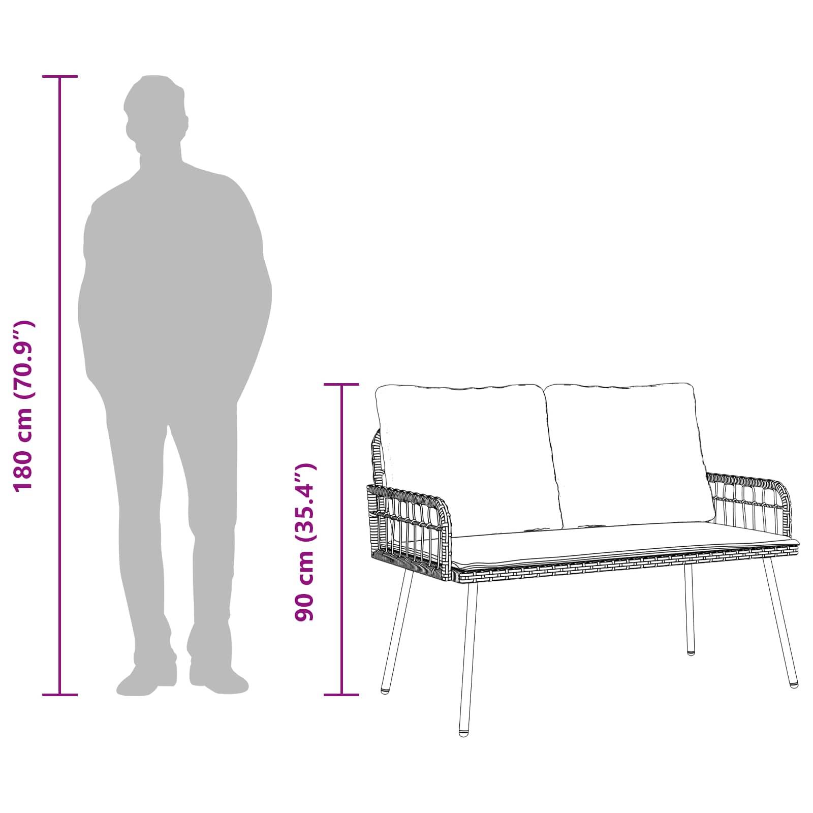 Banc de jardin acier anthracite 114 x 64 x 90 cm - PANGIVO - Image 7