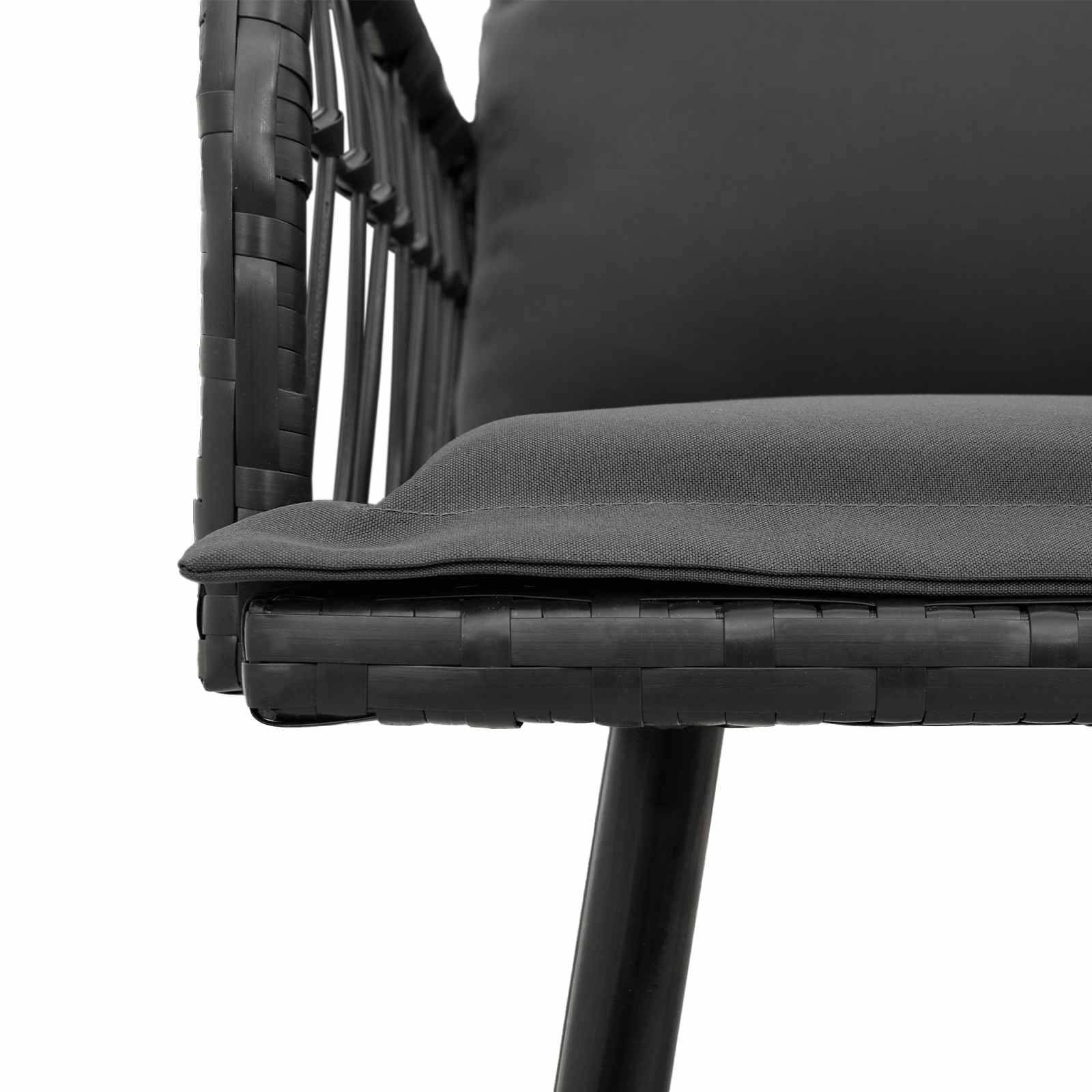 Banc de jardin acier anthracite 114 x 64 x 90 cm - PANGIVO - Image 5