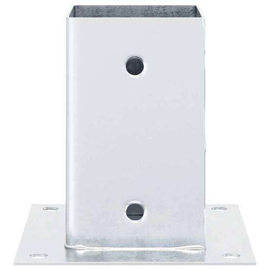 Base de poteau carrée acier galvanisé argenté 15 x 15 x 15 cm, Poids :14.08kg - PANGIVO - Image 4