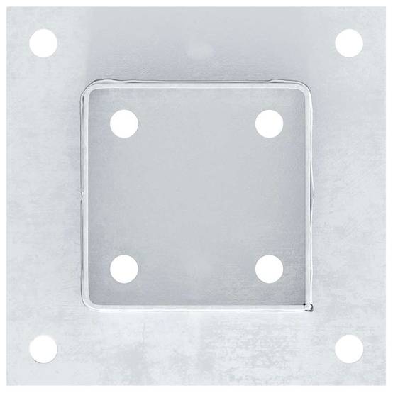 Base de poteau carrée acier galvanisé argenté 15 x 15 x 15 cm, Poids :14.08kg - PANGIVO - Image 9