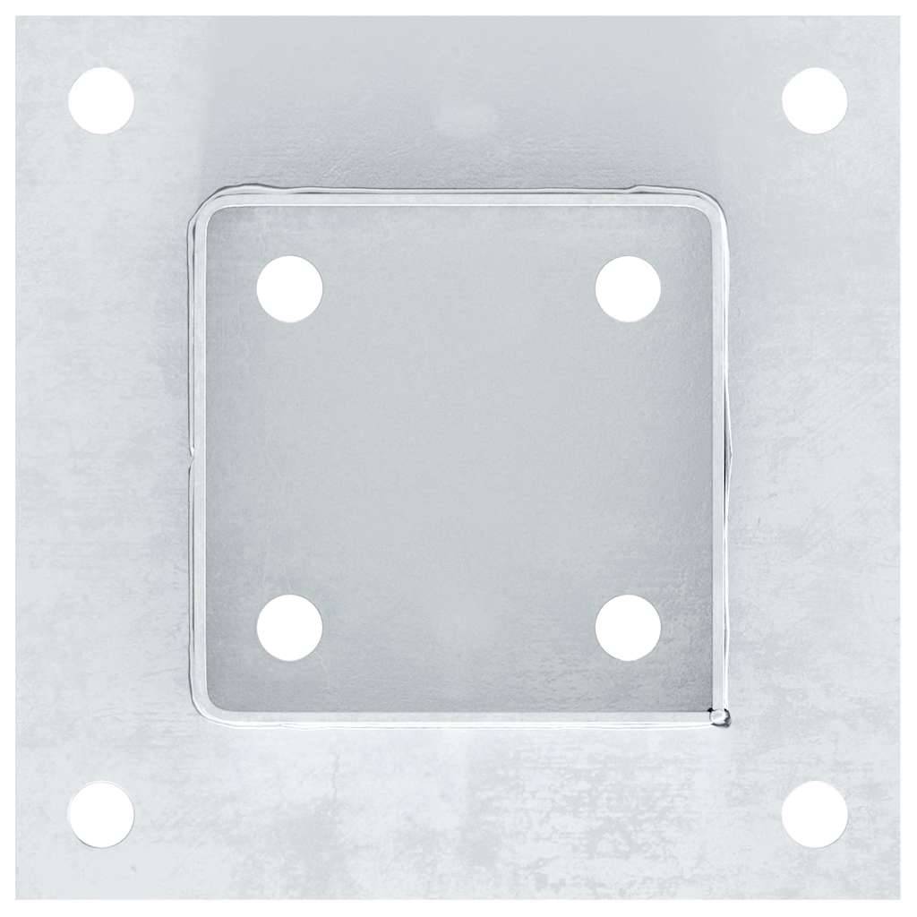 Base de poteau carrée acier galvanisé argenté 15 x 15 x 15 cm, Poids :14.08kg - PANGIVO - Image 9