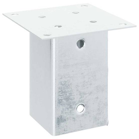 Base de poteau carrée acier galvanisé argenté 15 x 15 x 15 cm, Poids :14.08kg - PANGIVO - Image 7
