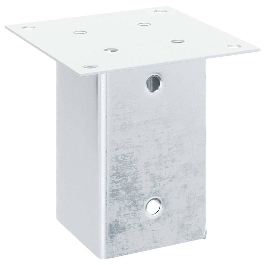 Base de poteau carrée acier galvanisé argenté 15 x 15 x 15 cm, Poids :14.08kg - PANGIVO - Image 7