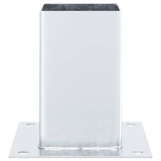 Base de poteau carrée acier galvanisé argenté 15 x 15 x 15 cm, Poids :14.08kg - PANGIVO - Image 8