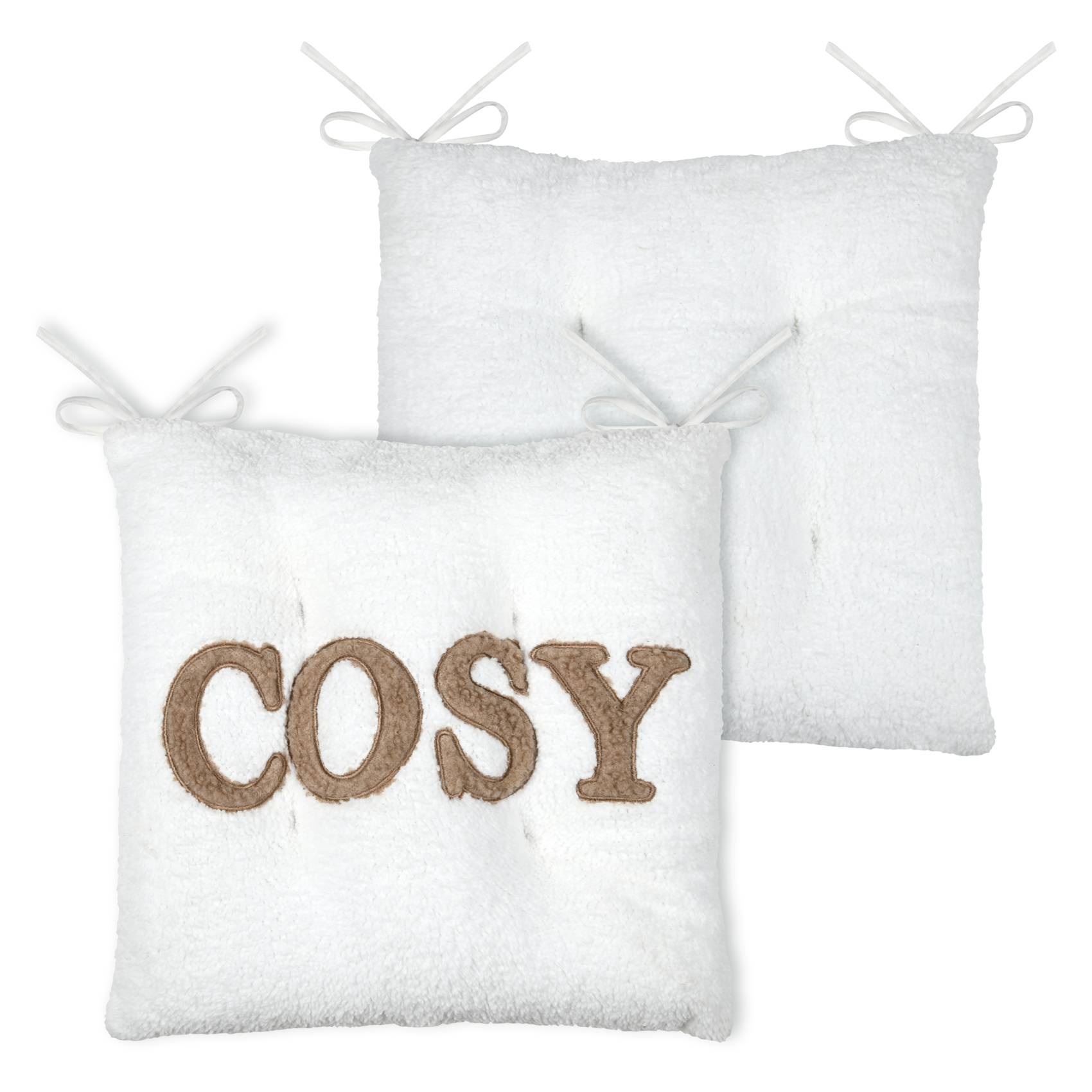 Lovely Casa - Galette de chaise ultra douce "Cosy" - LOVELY CASA - Polyester - Ecru - Image 4