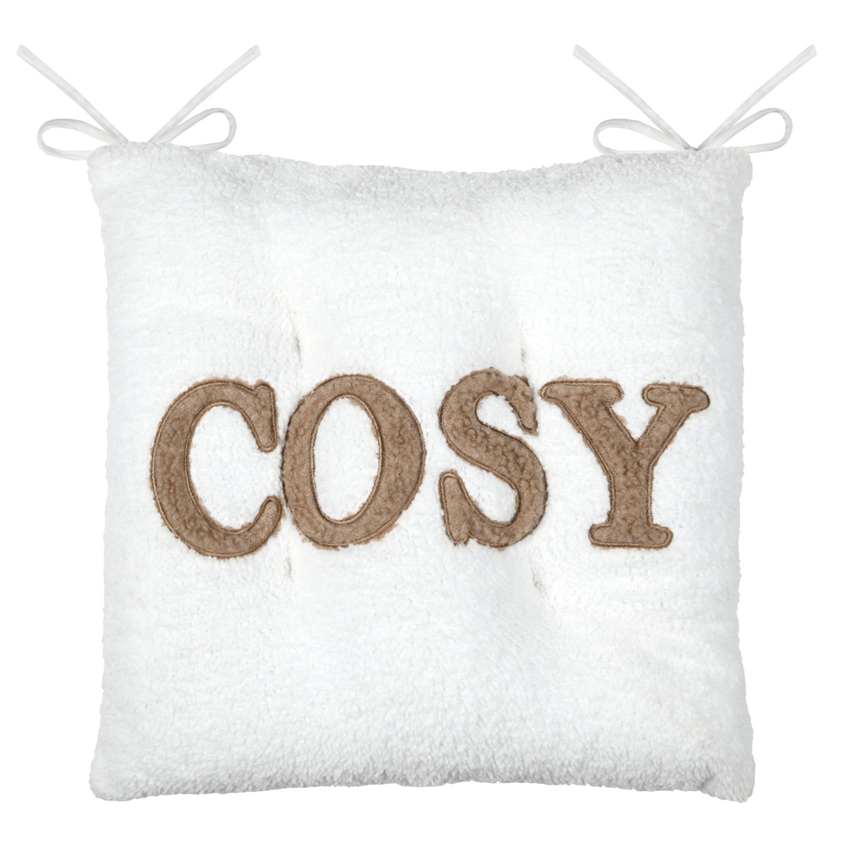 Lovely Casa - Galette de chaise ultra douce "Cosy" - LOVELY CASA - Polyester - Ecru - Image 1