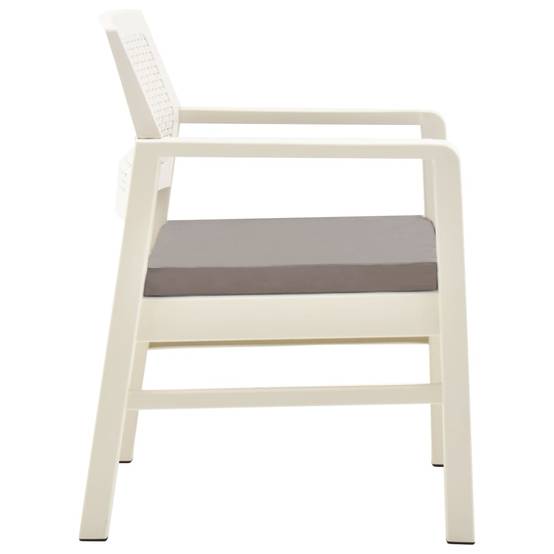 Salon de jardin 3 pcs | Mobilier d'extérieur Plastique Blanc Maison Chic - Image 4