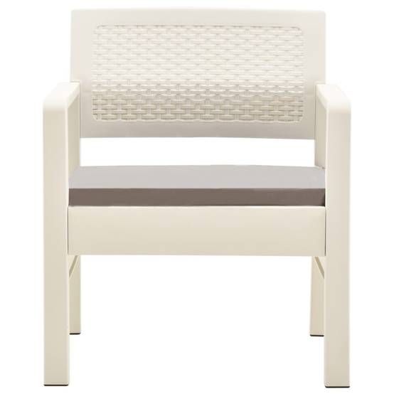 Salon de jardin 3 pcs | Mobilier d'extérieur Plastique Blanc Maison Chic - Image 3