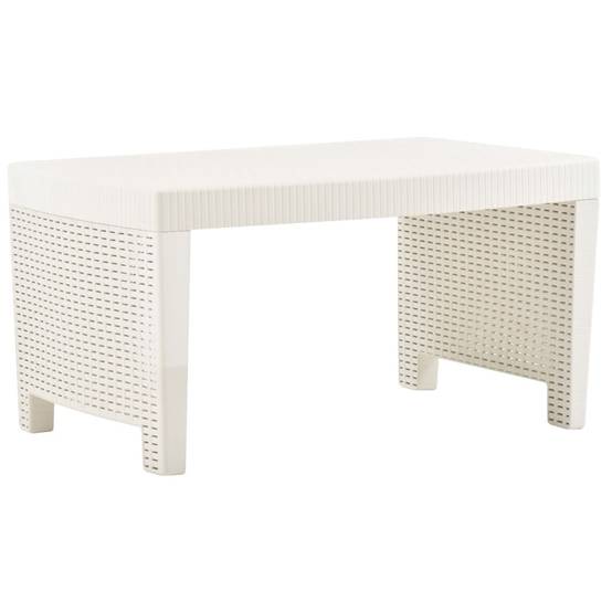 Salon de jardin 3 pcs | Mobilier d'extérieur Plastique Blanc Maison Chic - Image 6