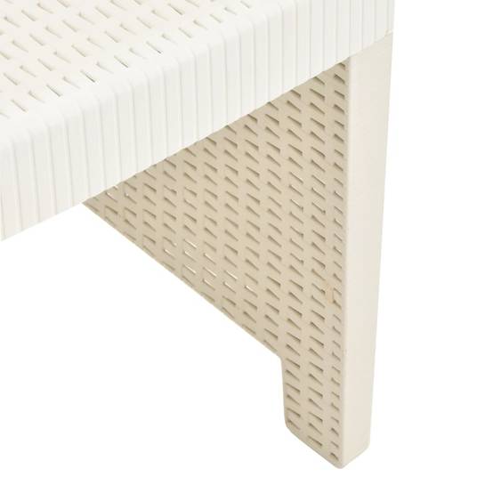 Salon de jardin 3 pcs | Mobilier d'extérieur Plastique Blanc Maison Chic - Image 9
