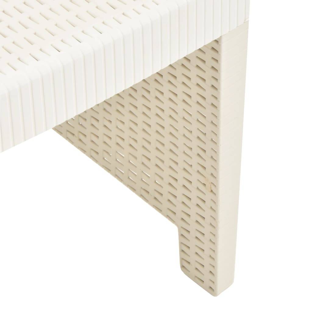 Salon de jardin 3 pcs | Mobilier d'extérieur Plastique Blanc Maison Chic - Image 9
