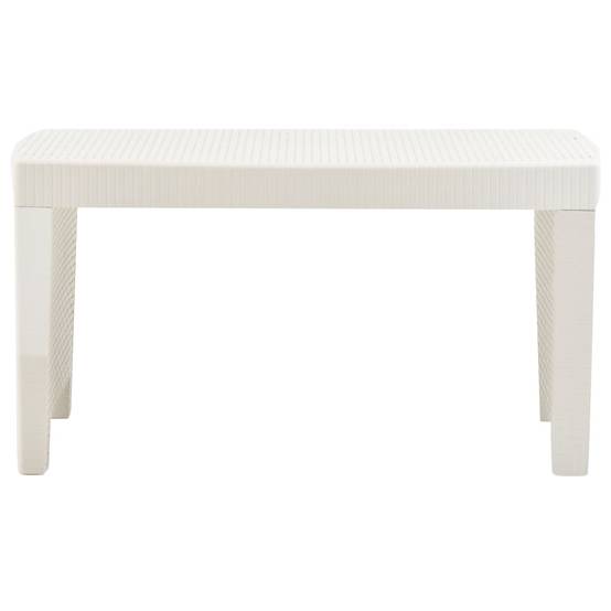 Salon de jardin 3 pcs | Mobilier d'extérieur Plastique Blanc Maison Chic - Image 7