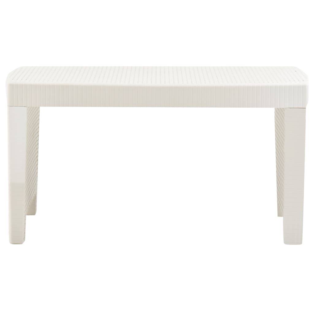 Salon de jardin 3 pcs | Mobilier d'extérieur Plastique Blanc Maison Chic - Image 7