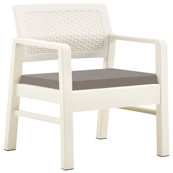 Salon de jardin 3 pcs | Mobilier d'extérieur Plastique Blanc Maison Chic - Image 1