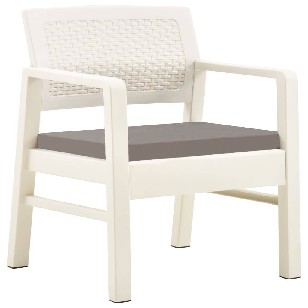 Salon de jardin 3 pcs | Mobilier d'extérieur Plastique Blanc Maison Chic - Image 1