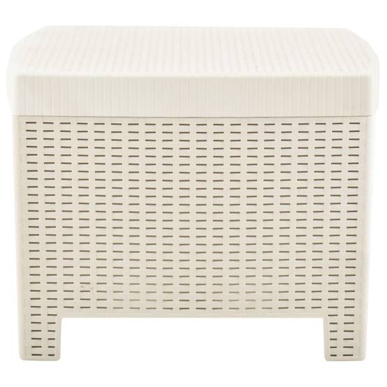 Salon de jardin 3 pcs | Mobilier d'extérieur Plastique Blanc Maison Chic - Image 8