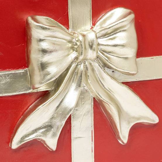 Pied de sapin cadeau magnésie 30x27x35cm rouge FEERIC LIGHTS & CHRISTMAS - Image 2