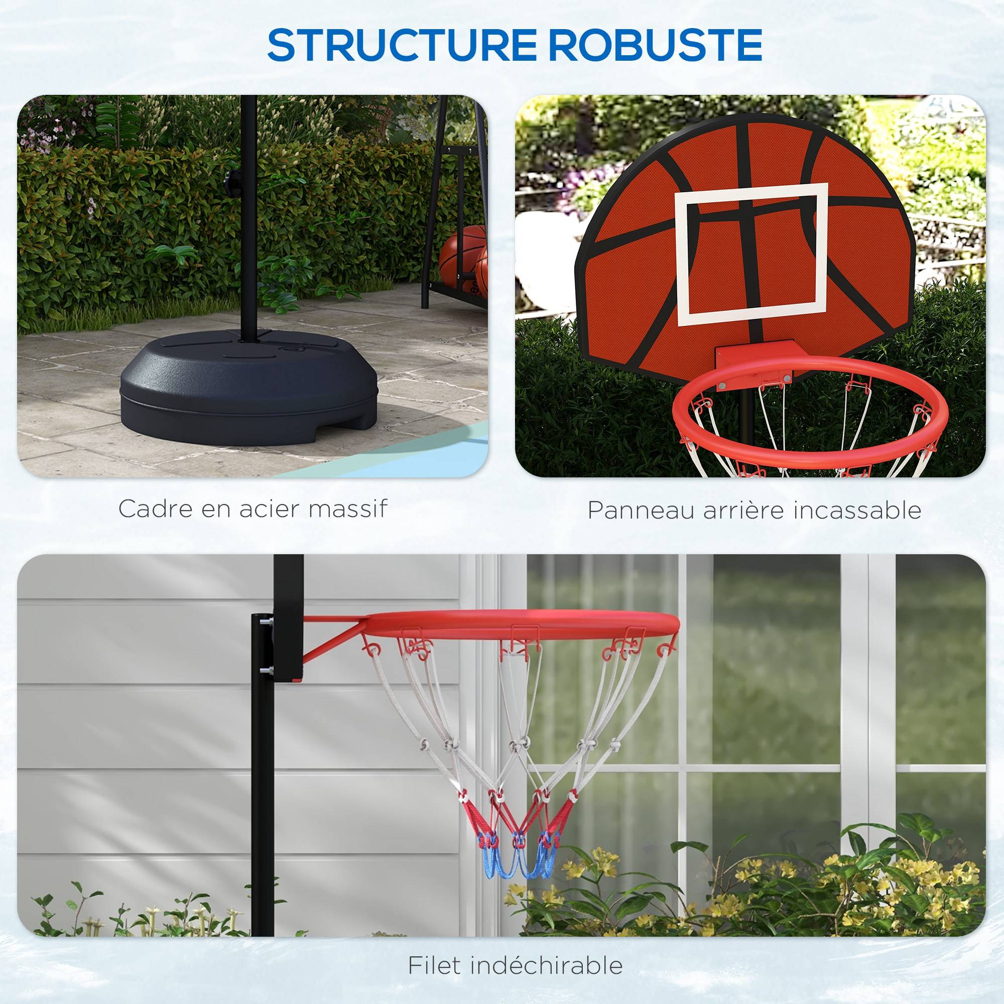 Support panier de basket-ball 2 en 1 avec hauteur réglable 129-179 cm et jeu de 6 fléchettes magnétique - Image 9