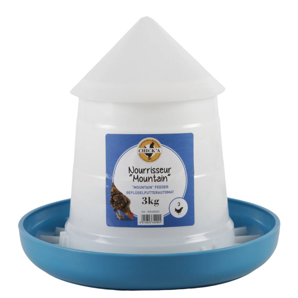 Chick'a - Nourrisseur Mountain conique bleu 3 kg - Image 1