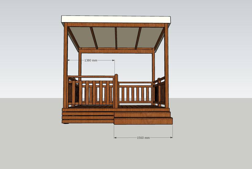 TERRASSE AUTOPORTEE + PERGOLA 3Mx3M - Image 4