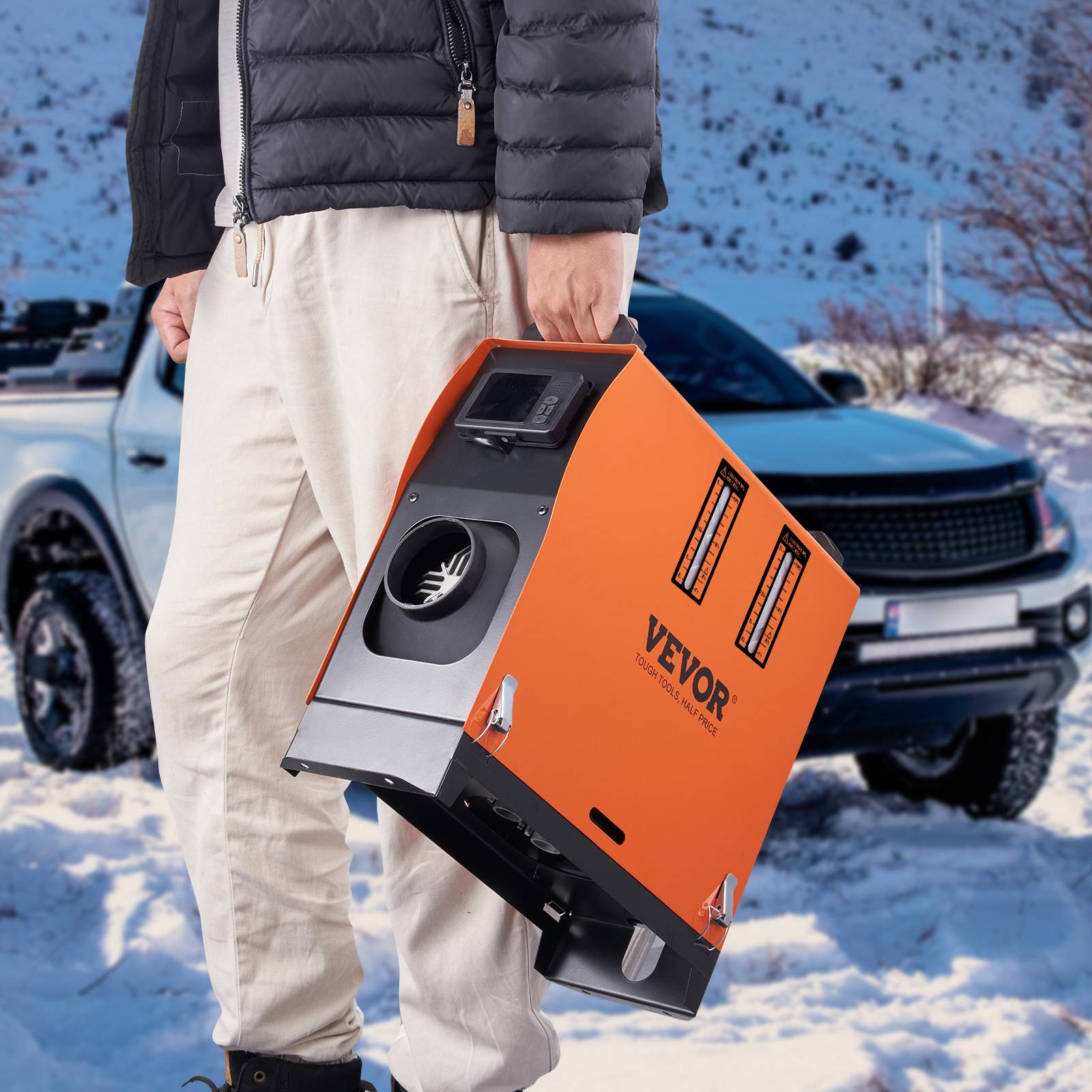 Vevor - VEVOR Chauffage diesel portable 12V 8kW, 0,16-0,62L/h, 8-36°C, LCD/Bluetooth, réserv.5L - Image 8