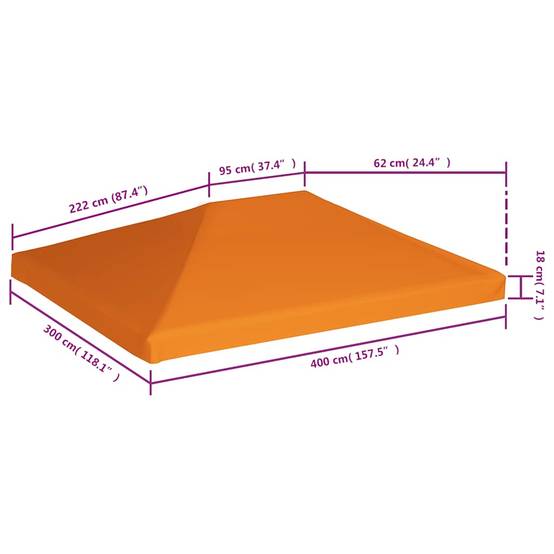 Pergola polyester orange 4 x 3 m - Prolenta premium p349.4 - Image 6