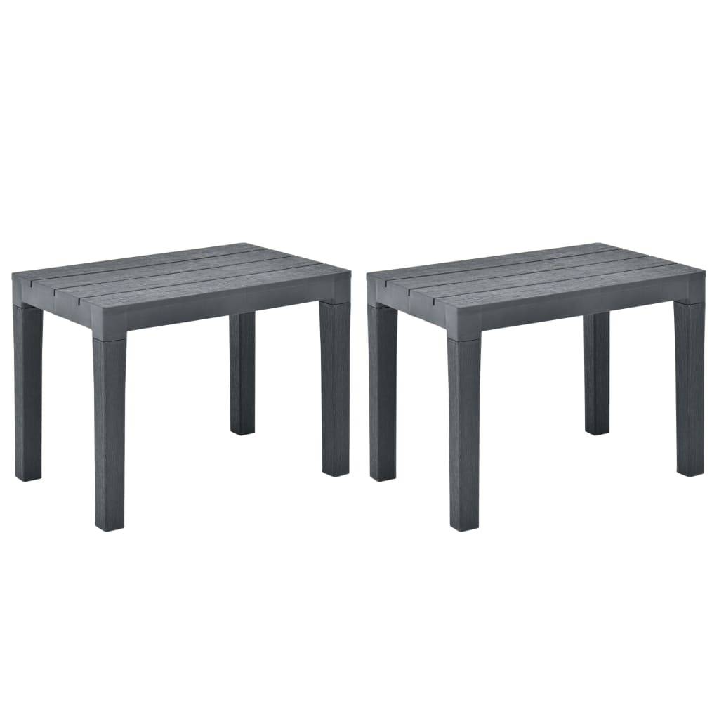 Helloshop26 - Banc de jardin meuble de patio d'extérieur terrasses de jardin 2 pcs anthracite plastique - Image 1