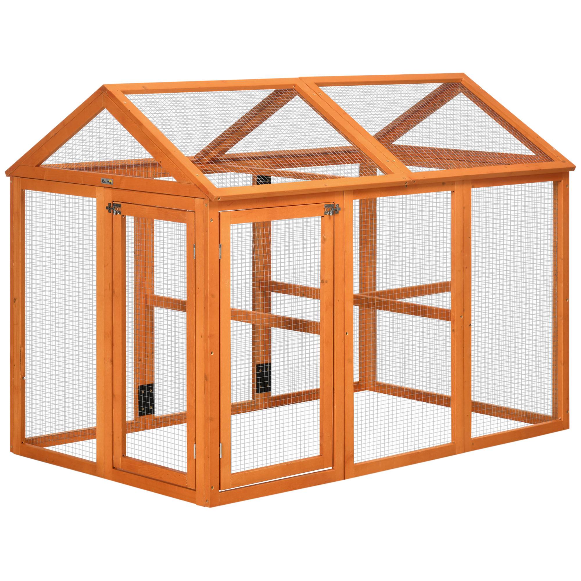Enclos pour volailles bois orange 140 x 88.5 x 106 cm - PANGIVO - Image 2