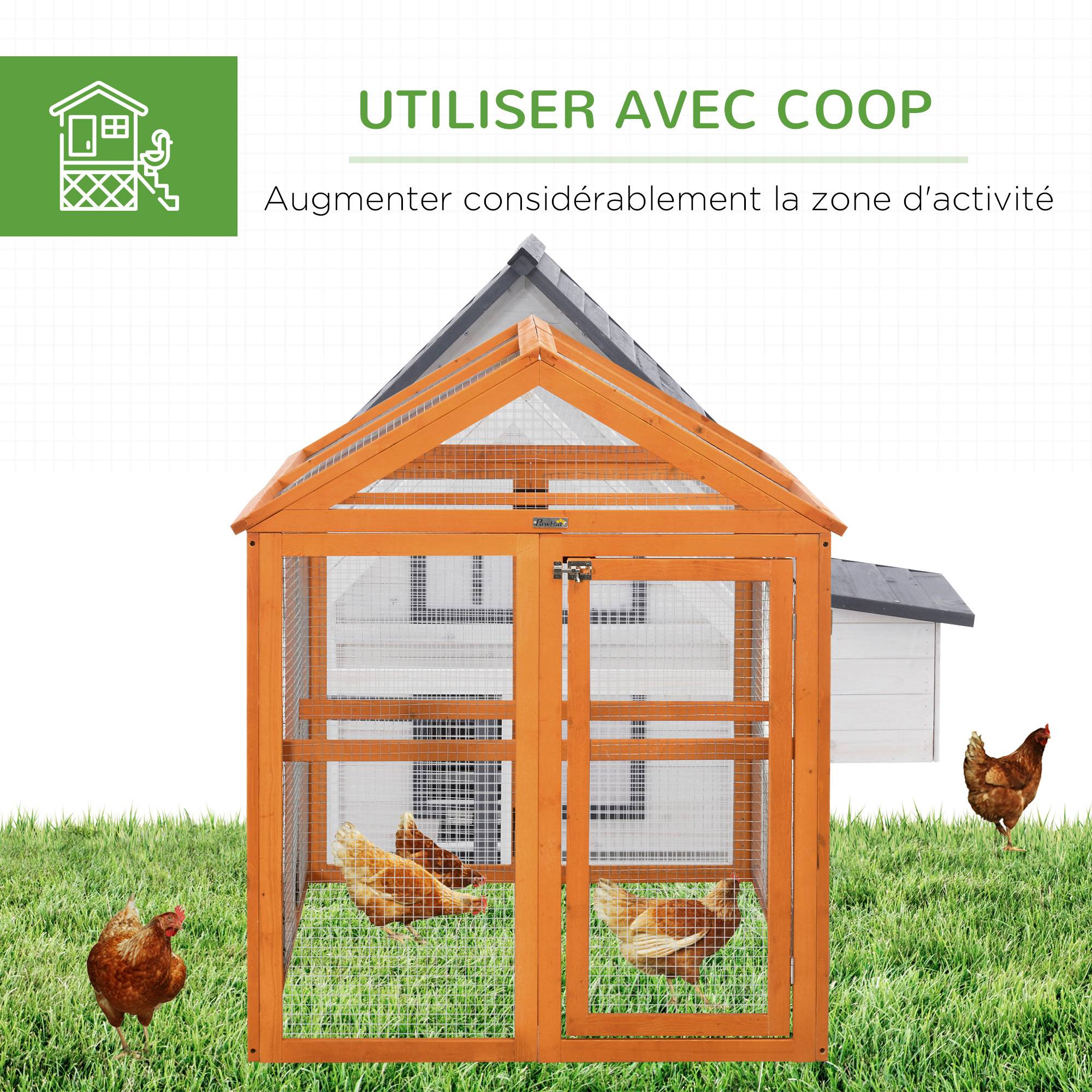 Enclos pour volailles bois orange 140 x 88.5 x 106 cm - PANGIVO - Image 8