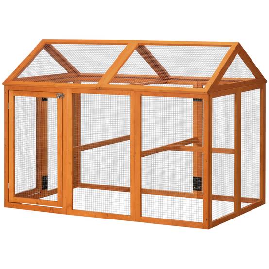 Enclos pour volailles bois orange 140 x 88.5 x 106 cm - PANGIVO - Image 1