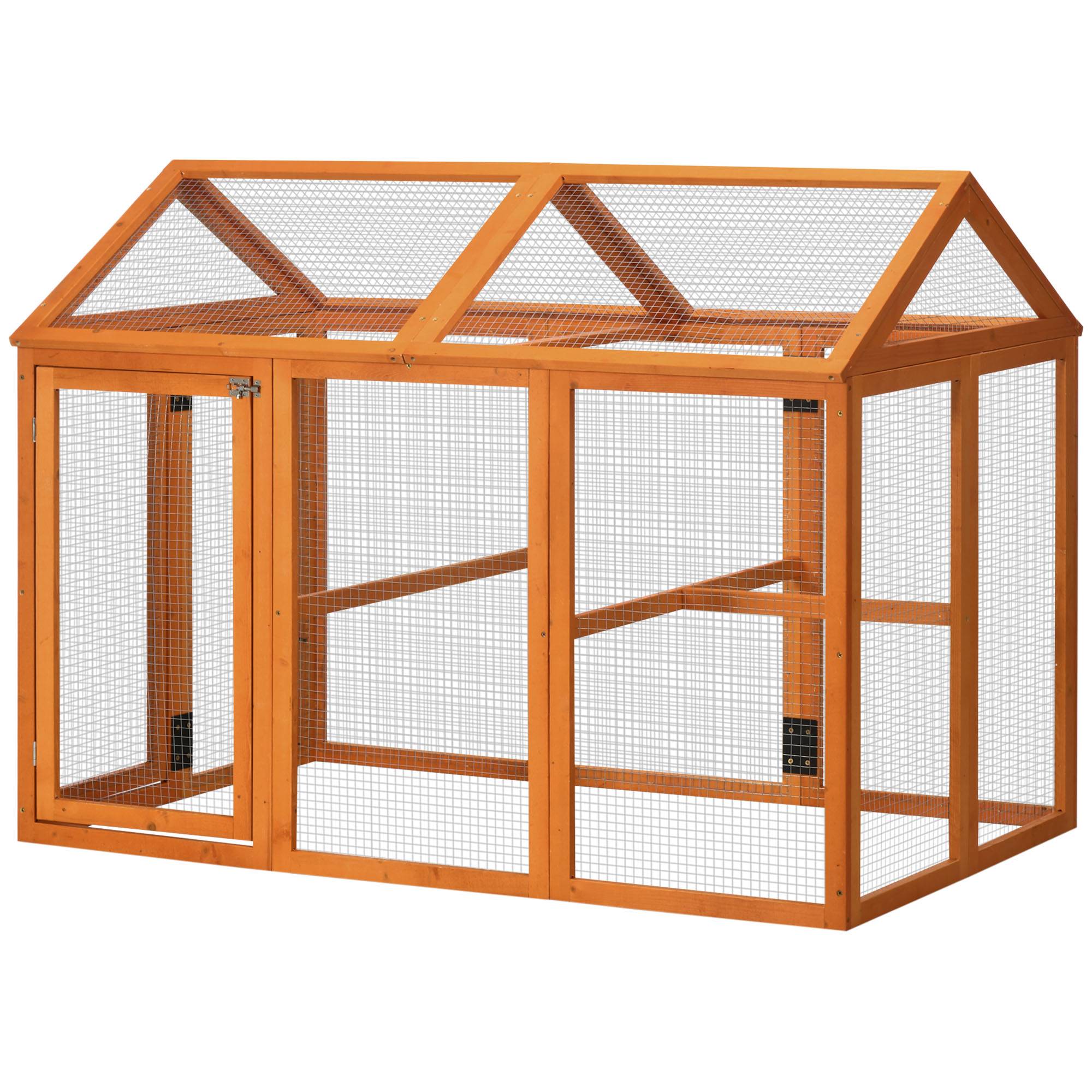 Enclos pour volailles bois orange 140 x 88.5 x 106 cm - PANGIVO - Image 1
