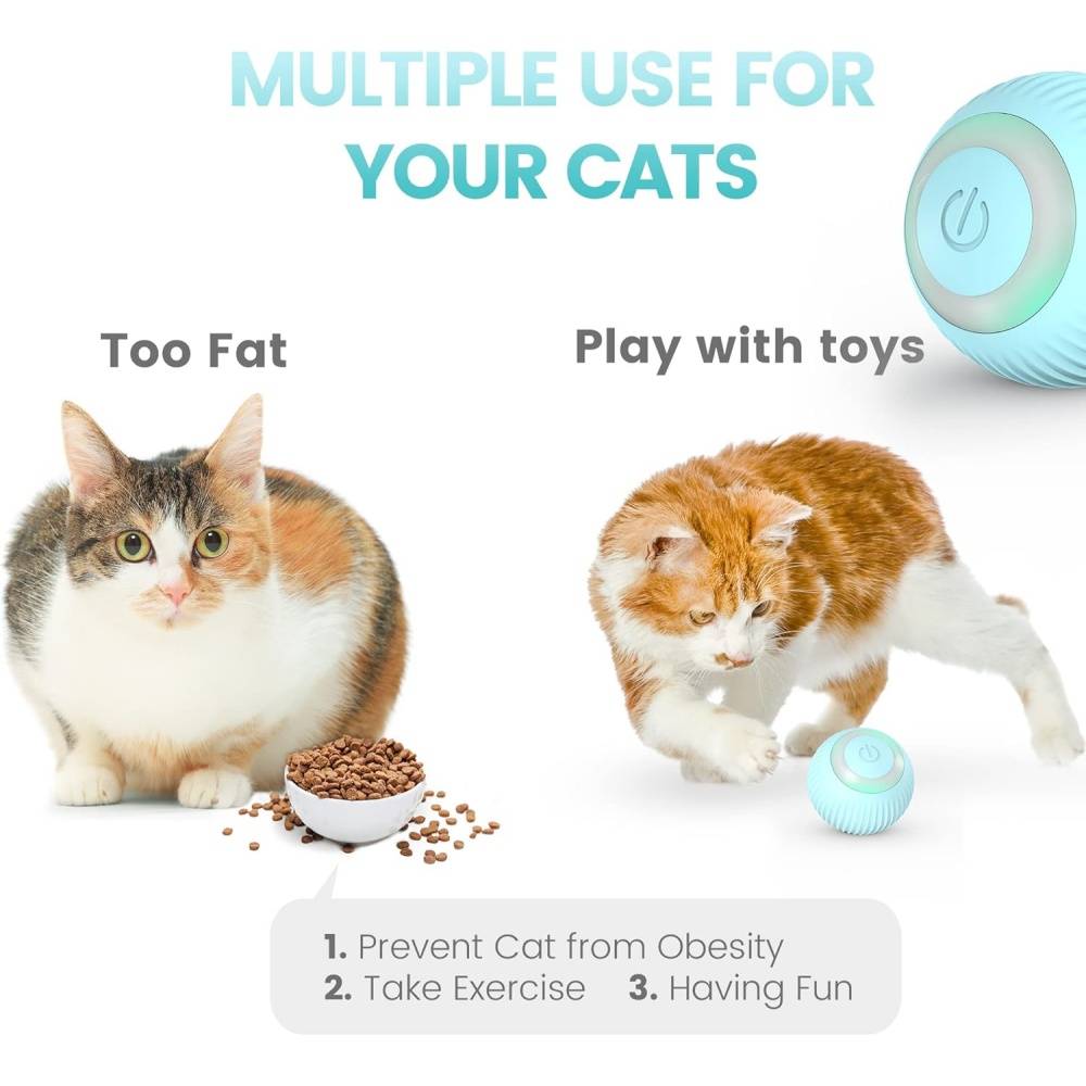 Balle LED interactive pour chat - Rotation 360° automatique - 2 modes - Rechargeable USB-C - Living123 - Image 3