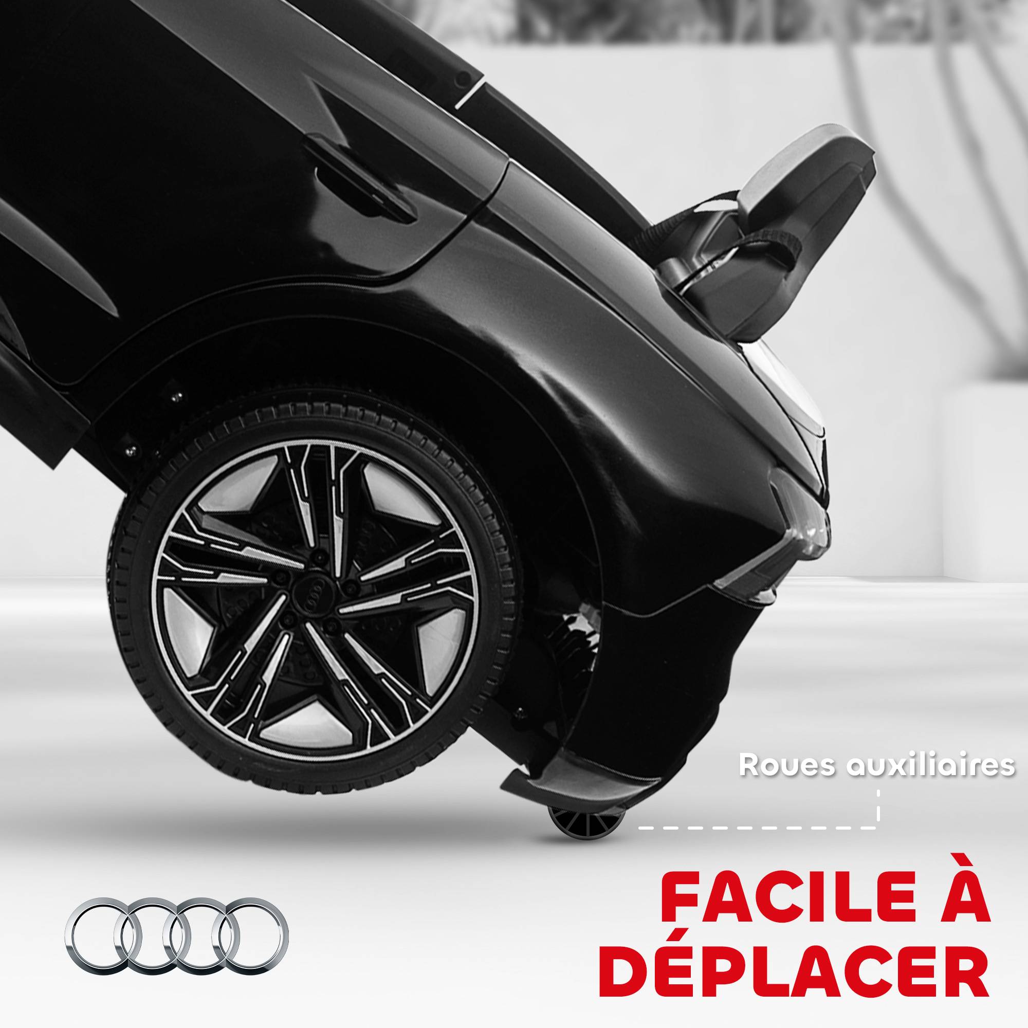 Sans Marque - Voiture électrique enfant 12V, télécommande parentale, 5km/h, effets sonores+lumineux, Audi RS E-tron GT, noir - Image 8