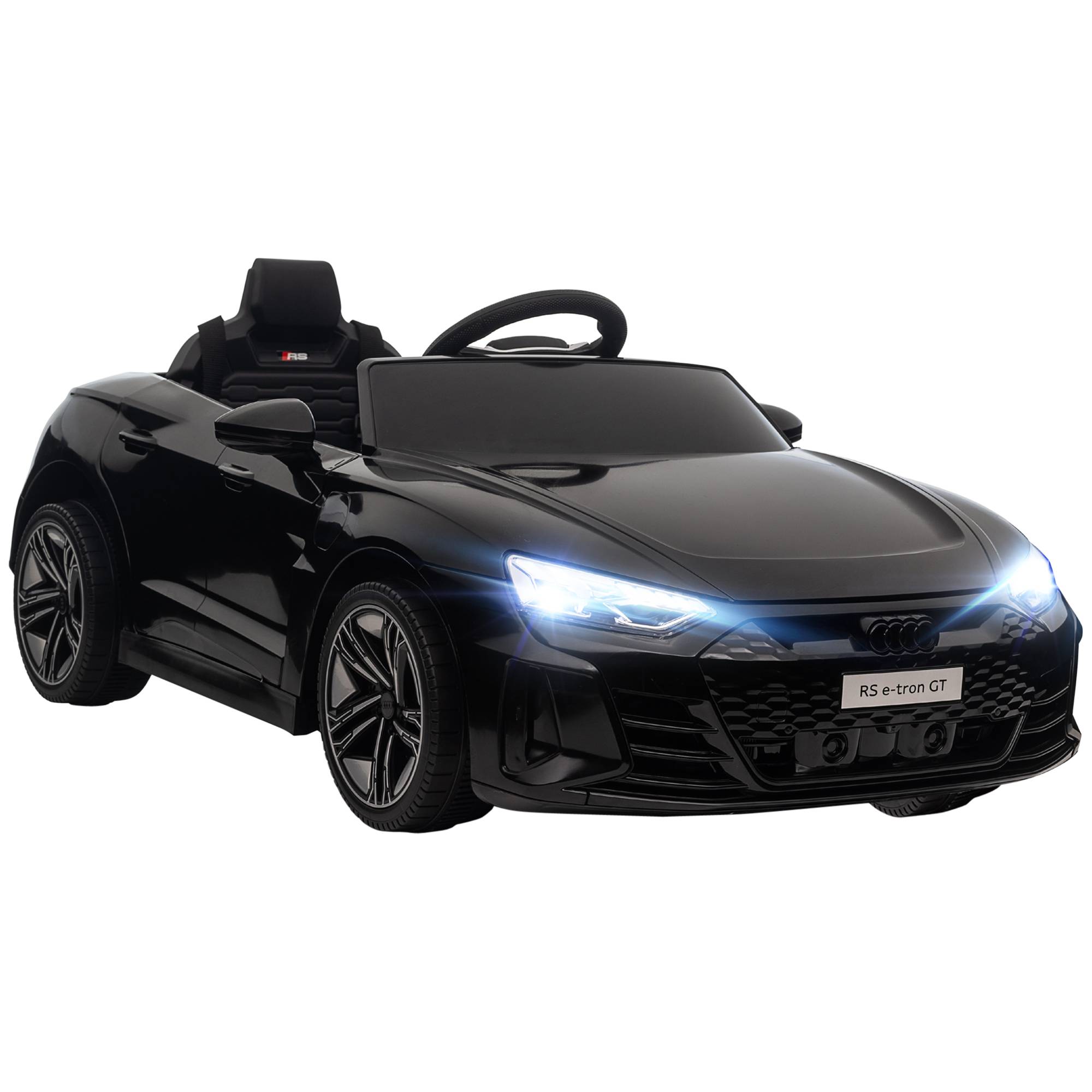 Sans Marque - Voiture électrique enfant 12V, télécommande parentale, 5km/h, effets sonores+lumineux, Audi RS E-tron GT, noir - Image 1