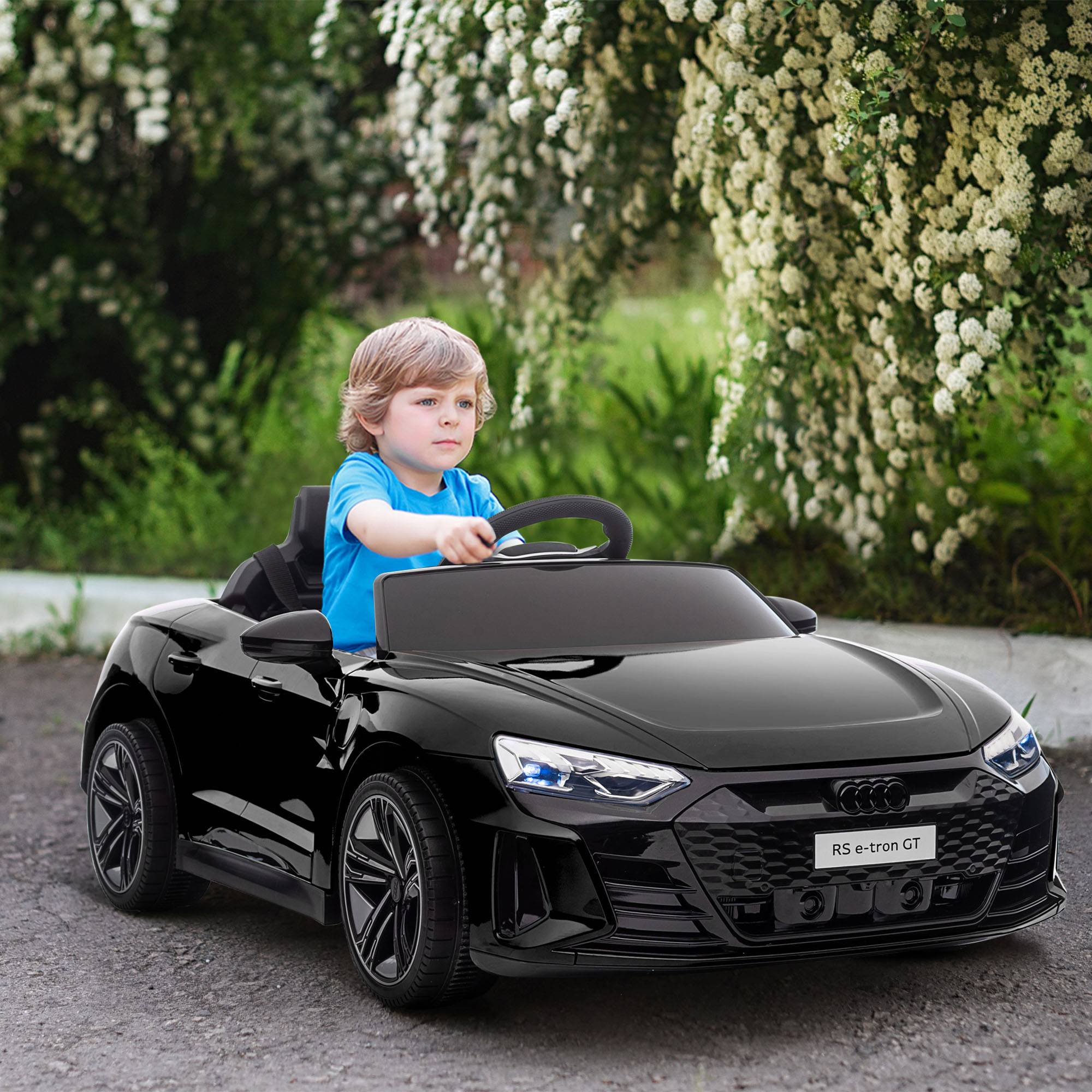 Sans Marque - Voiture électrique enfant 12V, télécommande parentale, 5km/h, effets sonores+lumineux, Audi RS E-tron GT, noir - Image 3