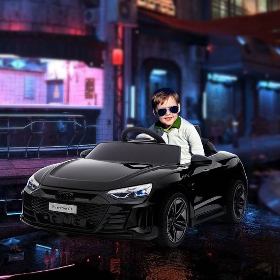 Sans Marque - Voiture électrique enfant 12V, télécommande parentale, 5km/h, effets sonores+lumineux, Audi RS E-tron GT, noir - Image 4