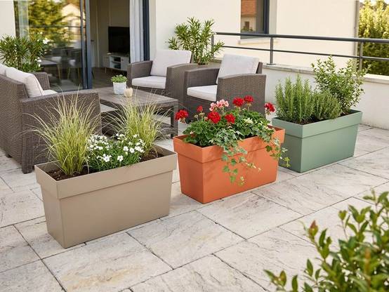 Eda - Jardinière Muret Toscane 79 x 36 x 39 cm - 74 L - Orange terre battue - Eda - Image 2