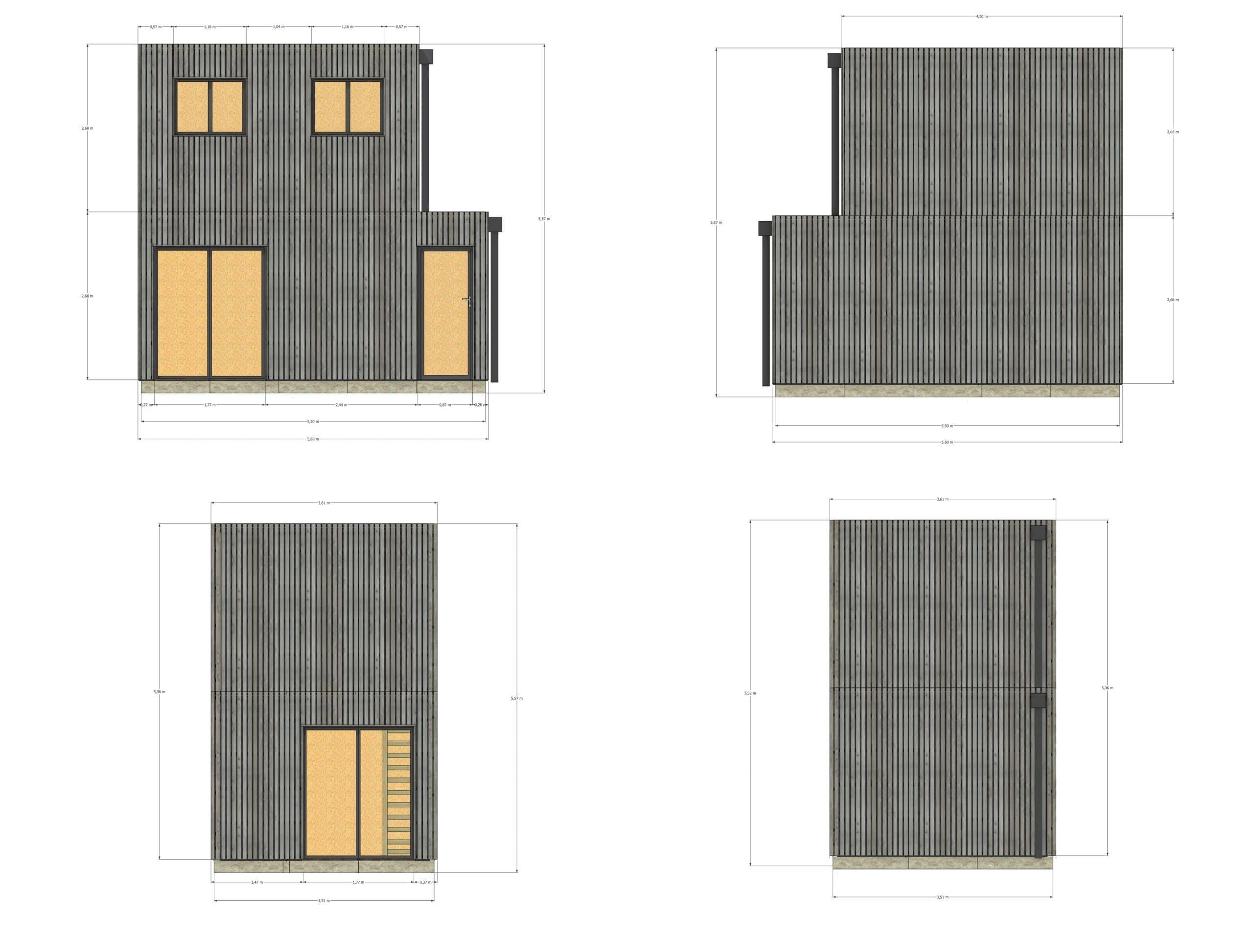 Bureau de jardin 4 saisons en bois 5,5 x 3,5 x 2,7 m / isolation RE2020 avec mezzanine et terrasse - Image 4