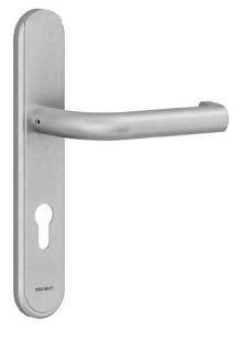 Ensemble Vercy AH200 Béquille 472U sur plaque Clé i Poignée tirage Droite BEZAULT entraxe 195 C7 inox brossé - 204791 - Image 1