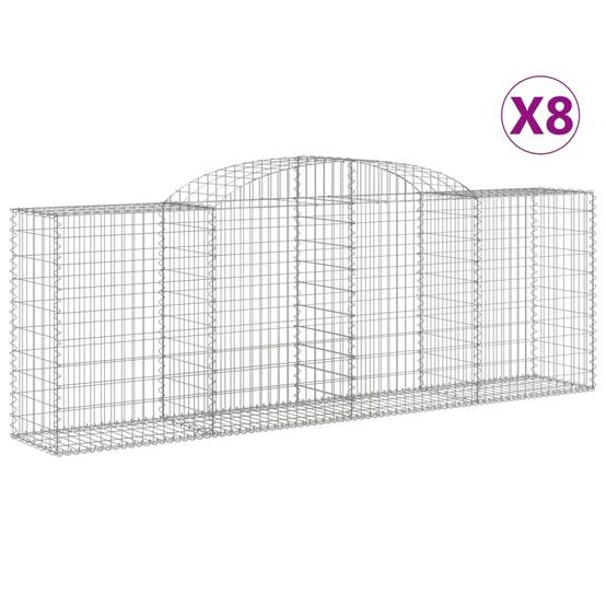 Vidaxl - Paniers à gabions arqués 8 pcs 300x50x100/120 cm fer galvanisé vidaXL 3146707 - Image 2