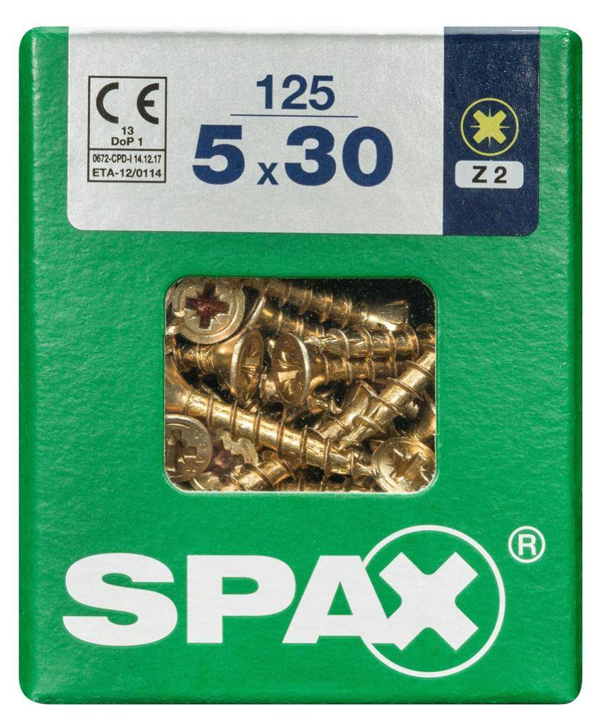 Spax - Lot de 125 vis acier tête fraisée pozidriv SPAX, Diam.5 mm x L.30 mm - Image 4