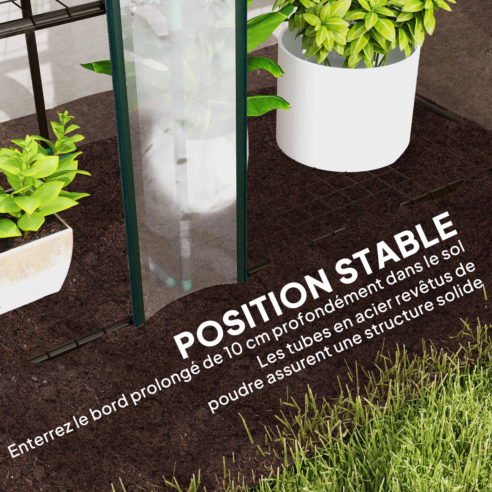 Sans Marque - Serre de jardin avec étagères à 3 niveaux serre de balcon 3 portes enroulables zippées 215 x 46 x 151 cm transparent - Image 9