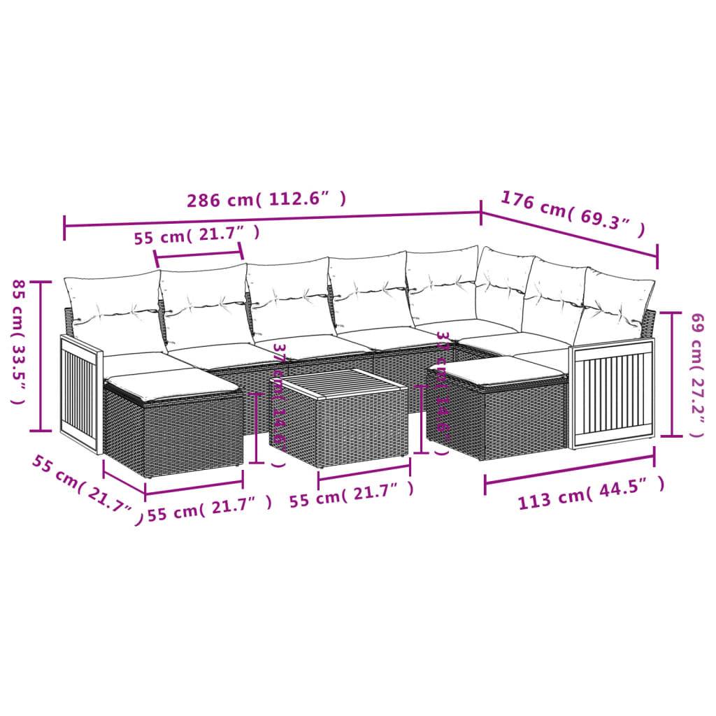 Ensemble salon de jardin 10 pcs en polyrotin modulable avec table coffres et poufs Gris – ComfortXL Outdoor Living - Image 3