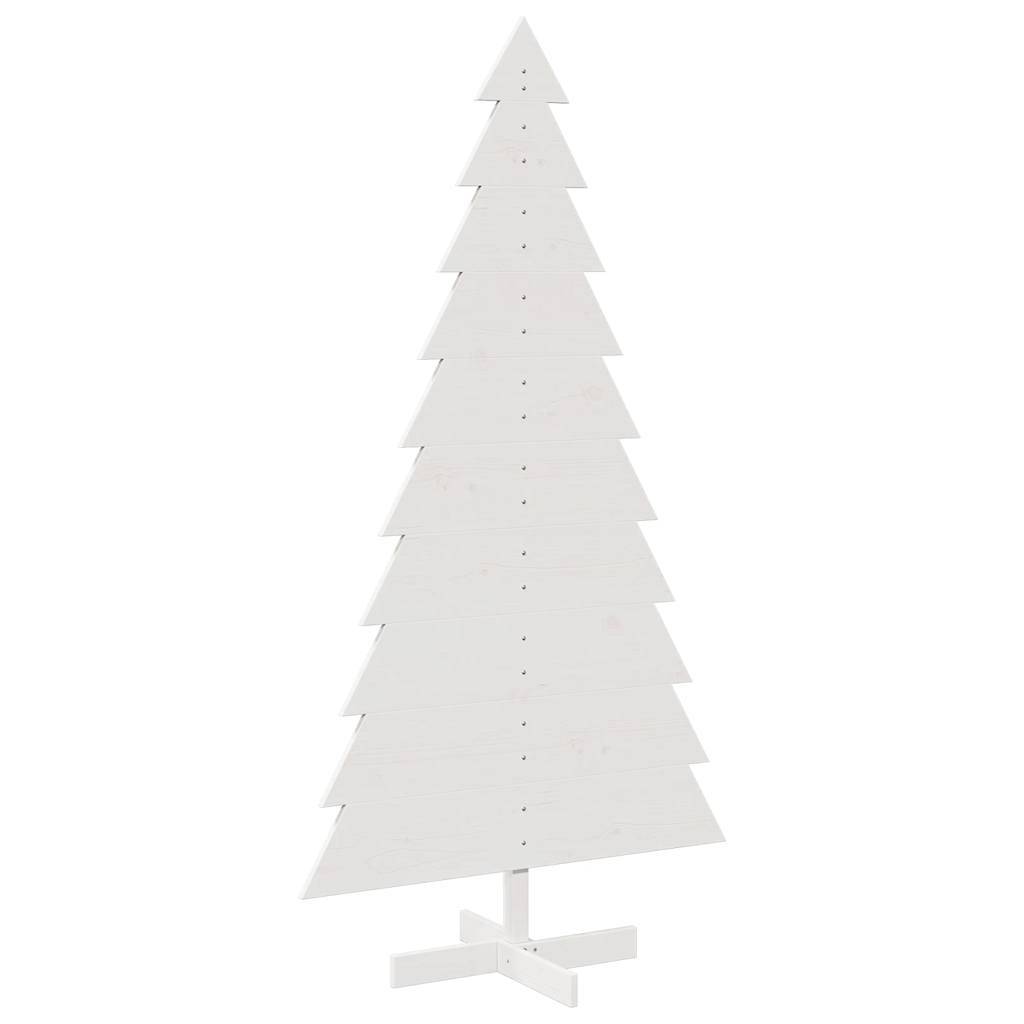 Sapin de Noël en Bois Pin Massif Décoration Intérieure 180 cm Blanc – ComfortXL Outdoor Living - Image 2