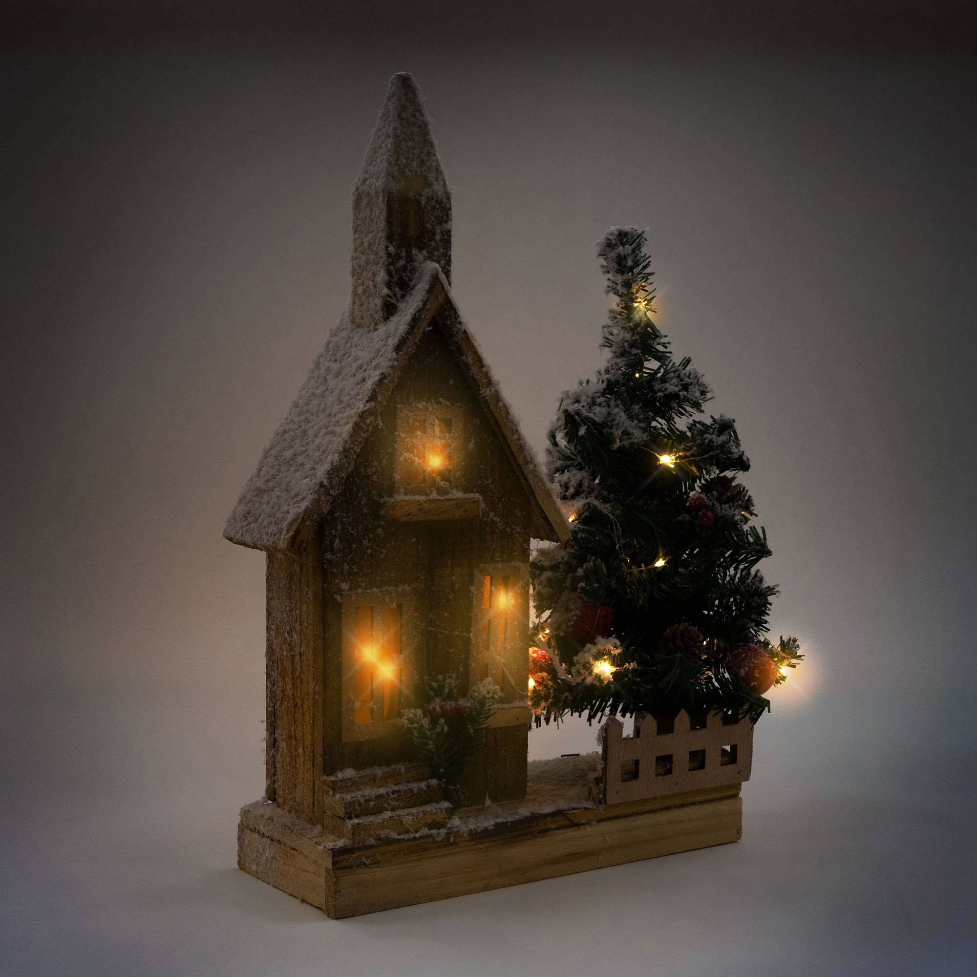 MIJOMA Décoration Noël Scène Animée Feu De Camp Avec Bûches - Éclairage Et Mouvement