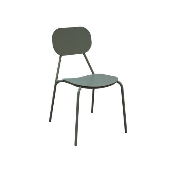 sweeek - Lot de 4 chaises de jardin aluminium kaki - Avelia | sweeek - Image 2